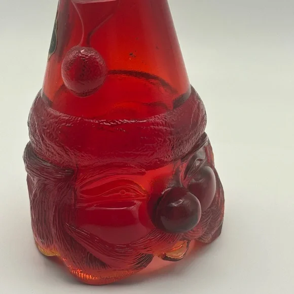 Vintage Fenton Old Santa Claus Amberina / Ruby Glass Fairy Lamp SHADE ONLY - Picture 2 of 8